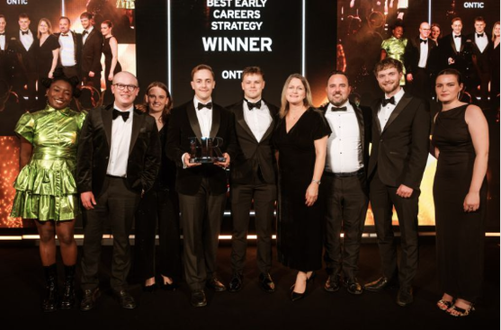 HR Excellence Awards on stage trophy win